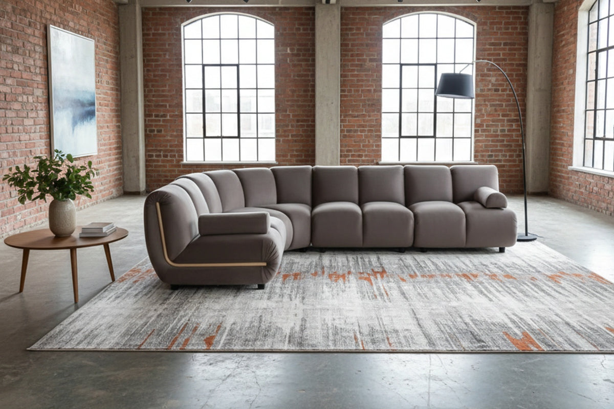 KAWOLA Modulsofa LAYLA Ecksofa 4 Module Velvet taupe