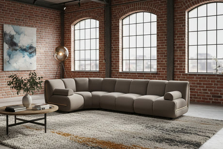 KAWOLA Modulsofa LAYLA Ecksofa 4 Module Velvet taupe, Mit Armlehne