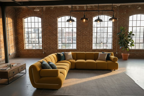 KAWOLA Modulsofa LAYLA Ecksofa 5 Module Velvet gelb