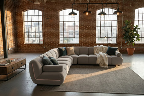 KAWOLA Modulsofa LAYLA Ecksofa 5 Module Velvet taupe