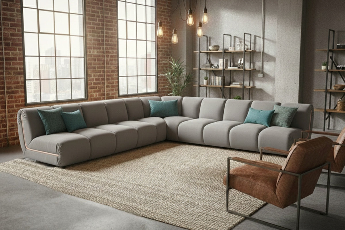 KAWOLA Modulsofa LAYLA Ecksofa 5 Module Velvet taupe
