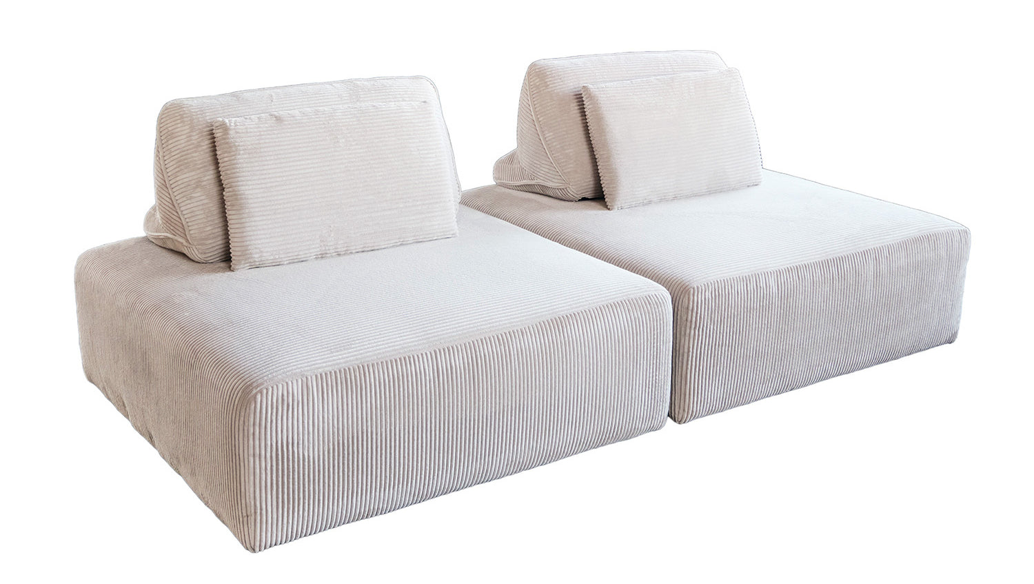 KAWOLA Modulsofa WIOLO SOFT 2 Module 2 Rückenkissen Cord cremeweiß