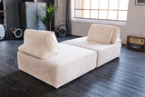 KAWOLA Modulsofa WIOLO SOFT 2 Module 2 Rückenkissen Cord cremeweiß