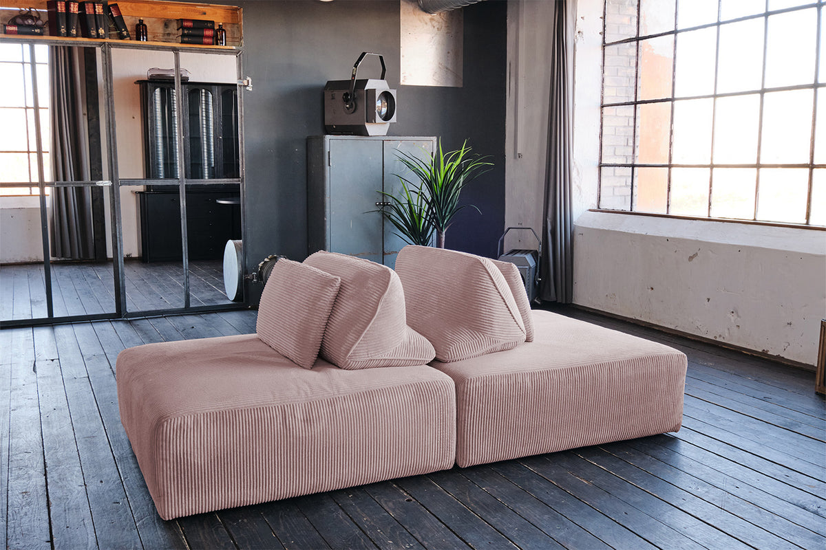KAWOLA Modulsofa WIOLO SOFT 2 Module 2 Rückenkissen Cord rosa