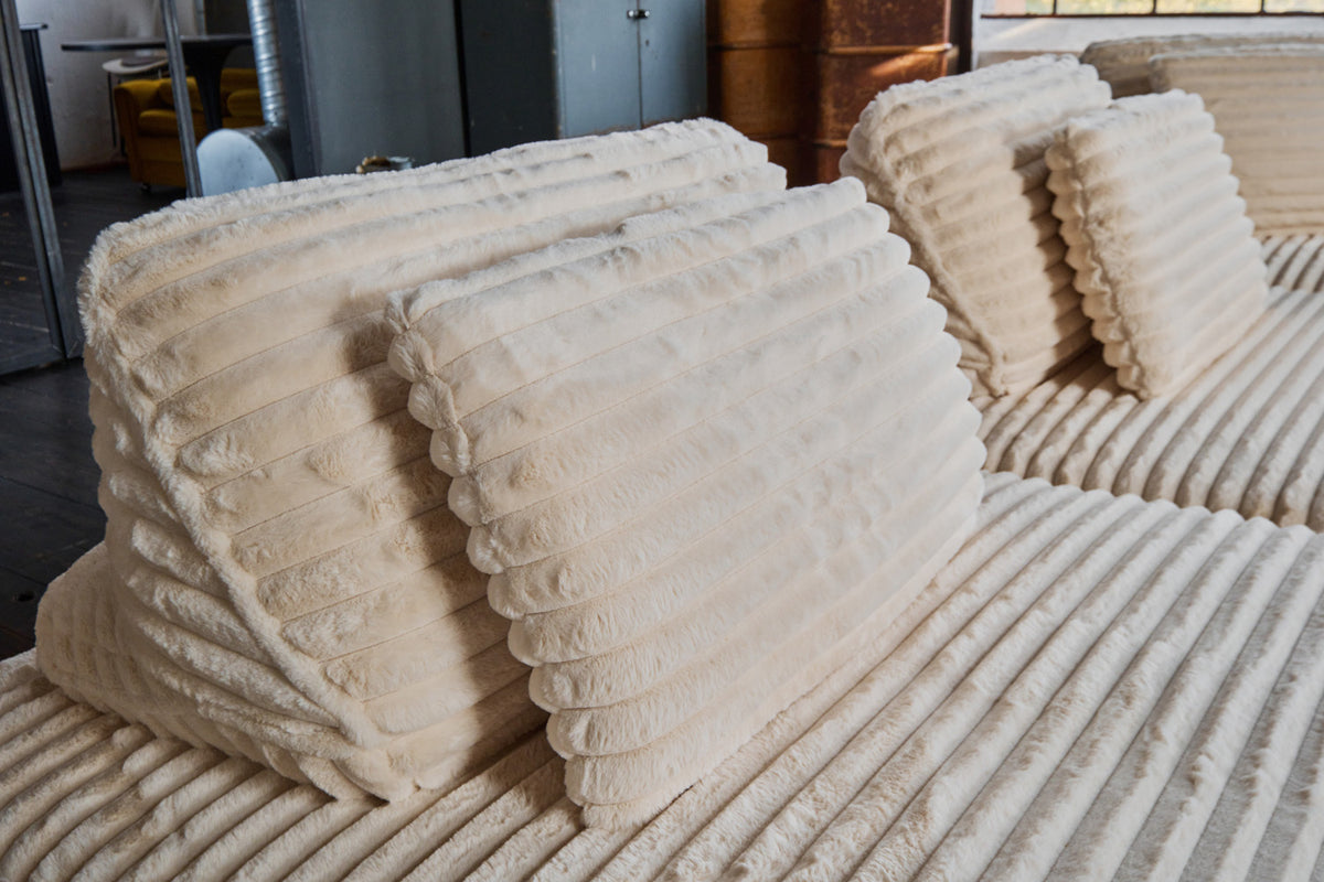 KAWOLA Modulsofa WIOLO SOFT 2 Module 2 Rückenkissen Weicher Breitcord cremeweiß
