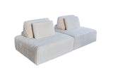 KAWOLA Modulsofa WIOLO SOFT 2 Module 2 Rückenkissen Weicher Breitcord cremeweiß