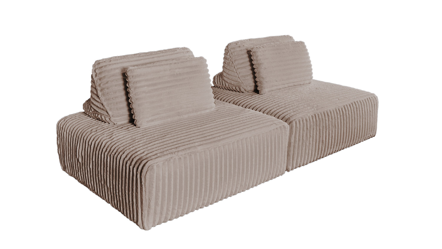 KAWOLA Modulsofa WIOLO SOFT 2 Module 2 Rückenkissen Weicher Breitcord taupe