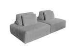 KAWOLA Modulsofa WIOLO SOFT 2 Module 2 Rückenkissen Weicher Breitcord grau