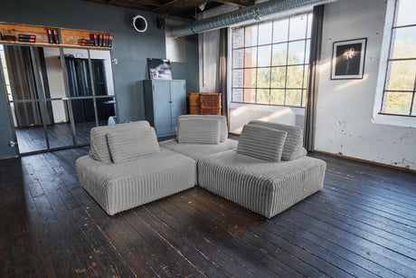 KAWOLA Modulsofa WIOLO SOFT 3 Module 3 Rückenkissen Weicher Breitcord grau