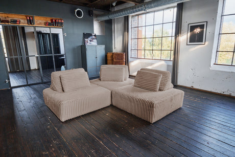 KAWOLA Modulsofa WIOLO SOFT 3 Module 3 Rückenkissen Weicher Breitcord taupe