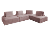 KAWOLA Modulsofa WIOLO SOFT 4 Module 4 Rückenkissen Cord rosa