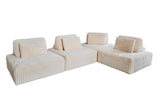 KAWOLA Modulsofa WIOLO SOFT 4 Module 4 Rückenkissen Weicher Breitcord cremeweiß