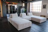 KAWOLA Modulsofa WIOLO SOFT 5 Module 5 Rückenkissen Cord hellgrau