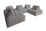 KAWOLA Modulsofa WIOLO SOFT 5 Module 5 Rückenkissen Weicher Breitcord grau