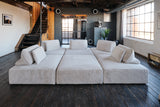 KAWOLA Modulsofa WIOLO SOFT 6 Module 6 Rückenkissen Cord hellgrau