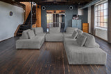 KAWOLA Modulsofa WIOLO SOFT 6 Module 6 Rückenkissen Weicher Breitcord grau