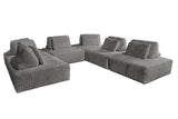 KAWOLA Modulsofa WIOLO SOFT 6 Module 6 Rückenkissen Weicher Breitcord grau