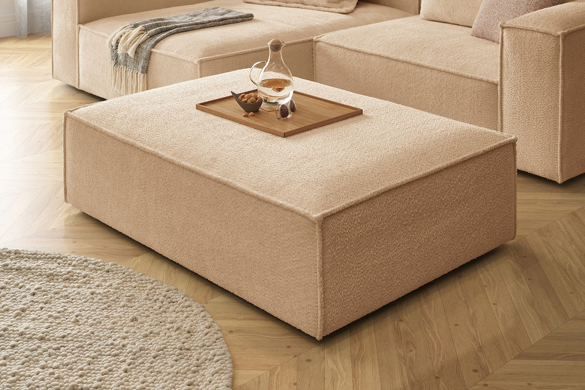 KAWOLA Polsterhocker CARMO Hockerbank Stoff creme