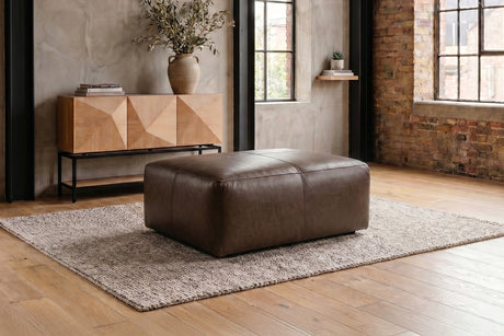 KAWOLA Polsterhocker CELESTE Hockerbank Leder dunkelbraun
