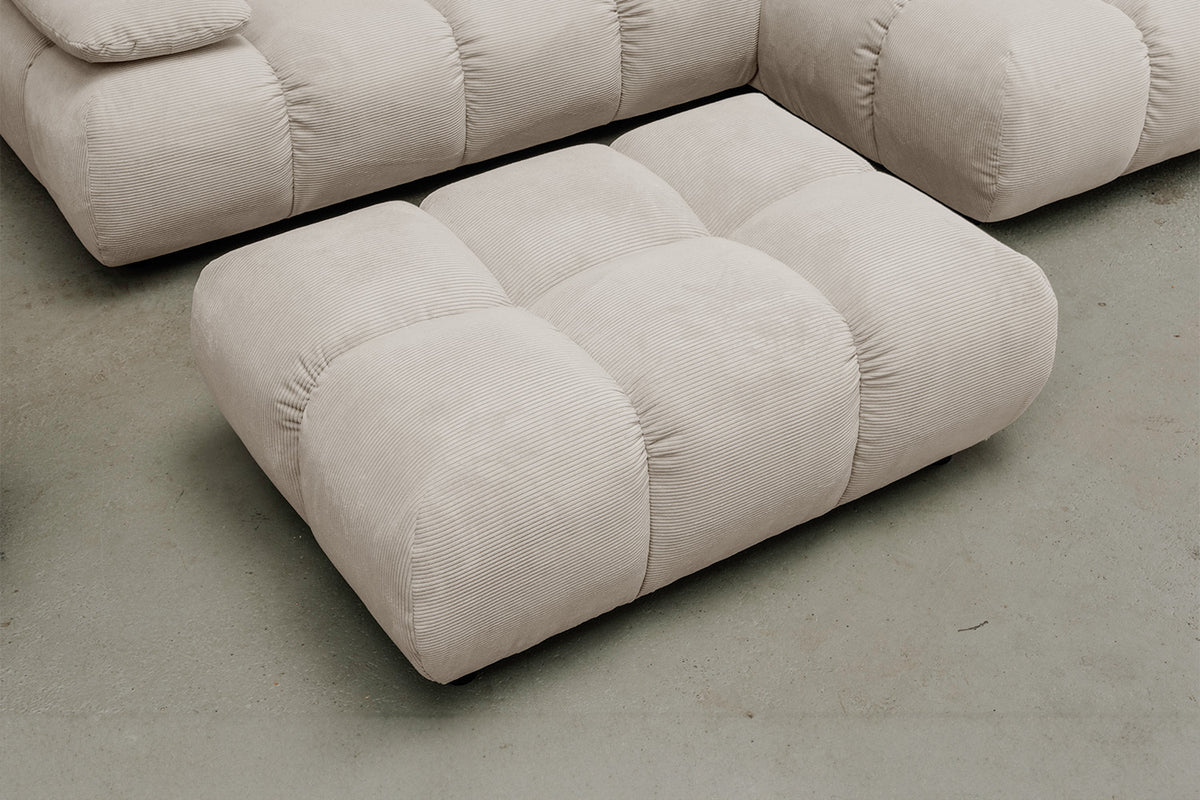 KAWOLA Polsterhocker VIVIEN Hockerbank Feincord beige