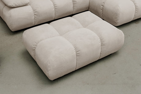 KAWOLA Polsterhocker VIVIEN Hockerbank Feincord beige