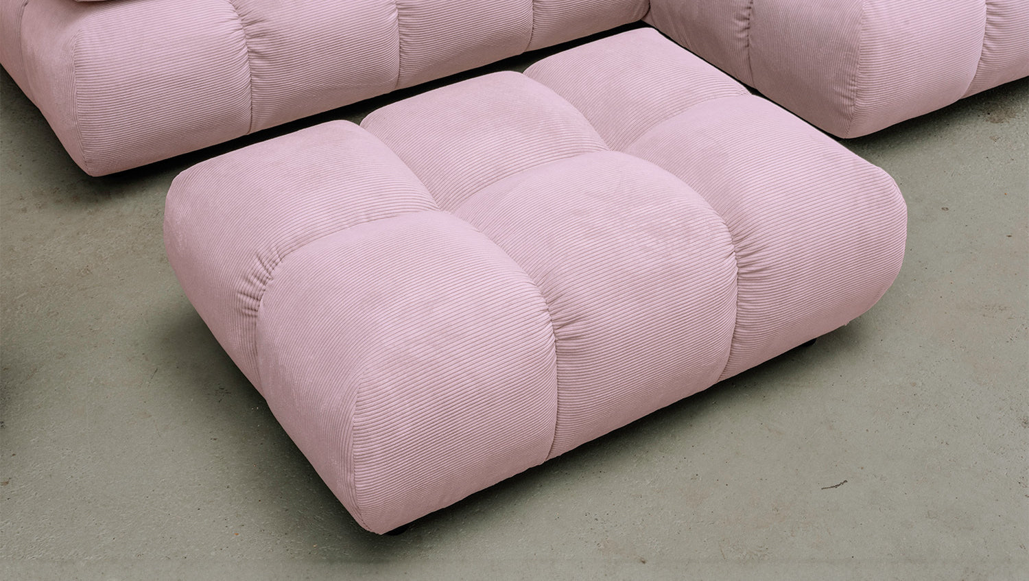 KAWOLA Polsterhocker VIVIEN Hockerbank Feincord rosa