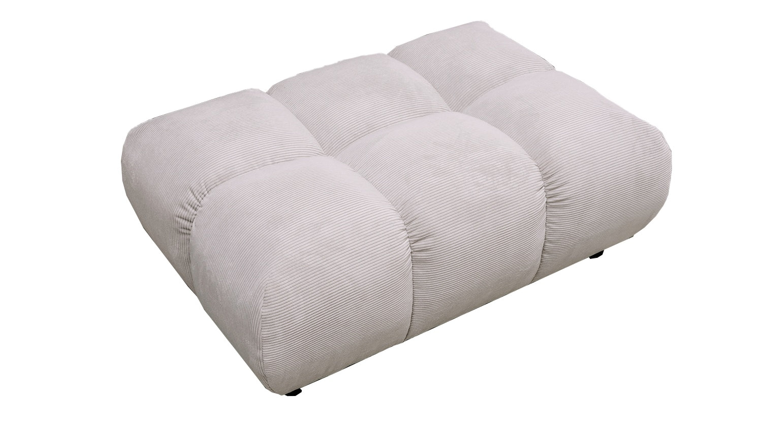 KAWOLA Polsterhocker VIVIEN Hockerbank Feincord silber