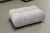 KAWOLA Polsterhocker VIVIEN Hockerbank Velvet silber