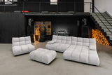 KAWOLA Polsterhocker VIVIEN Hockerbank Velvet silber