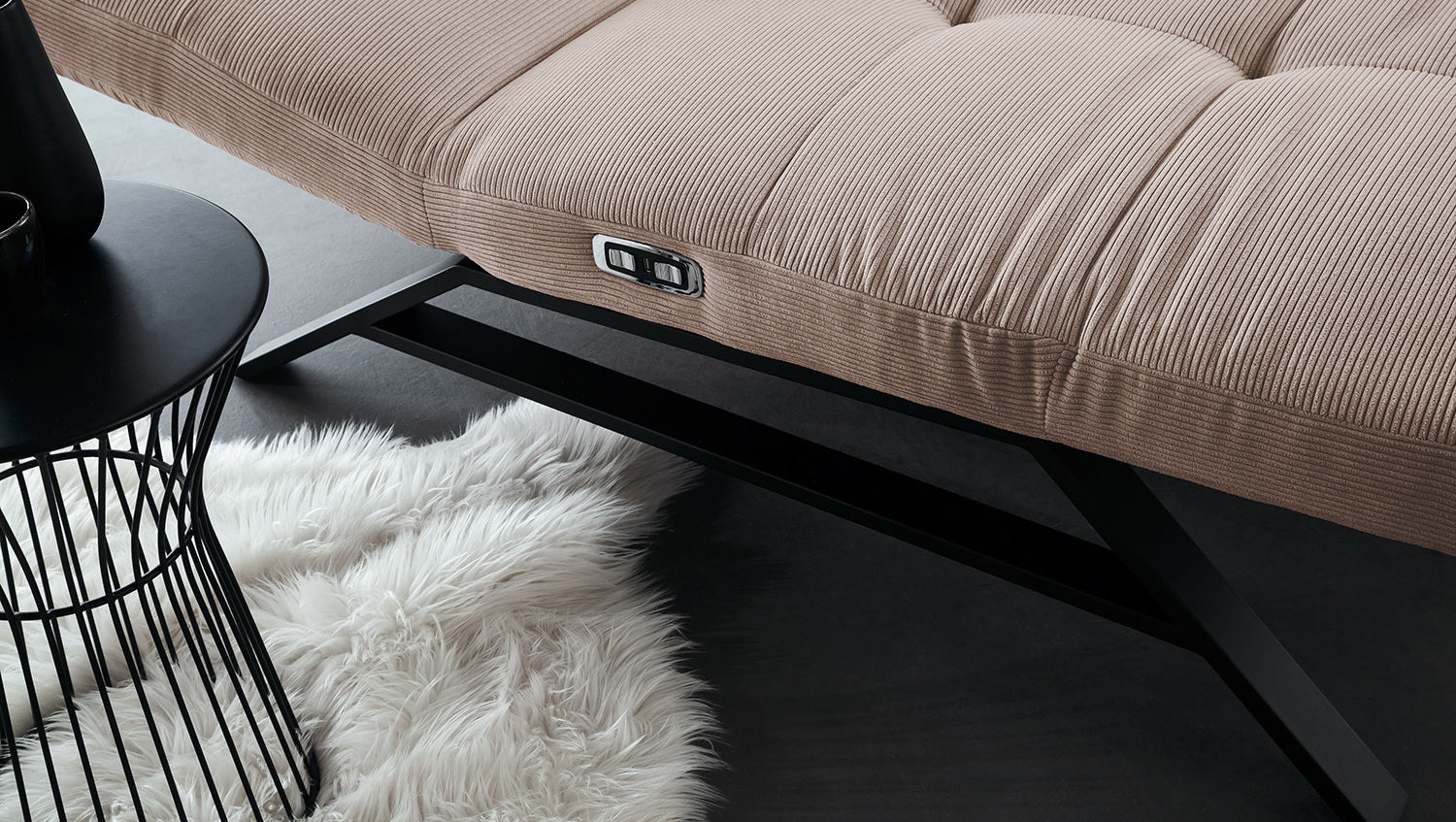 KAWOLA Relaxliege AMERIVA motorisch Maxi Feincord beige