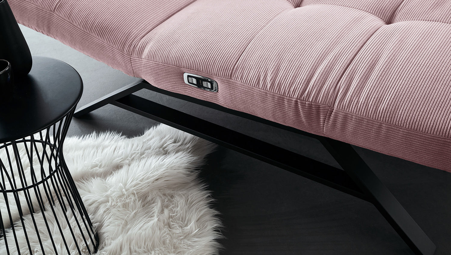 KAWOLA Relaxliege AMERIVA motorisch Maxi Feincord rosa
