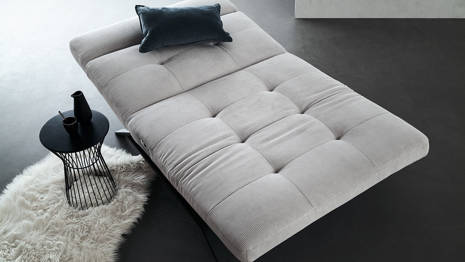 KAWOLA Relaxliege AMERIVA motorisch Maxi Feincord silber