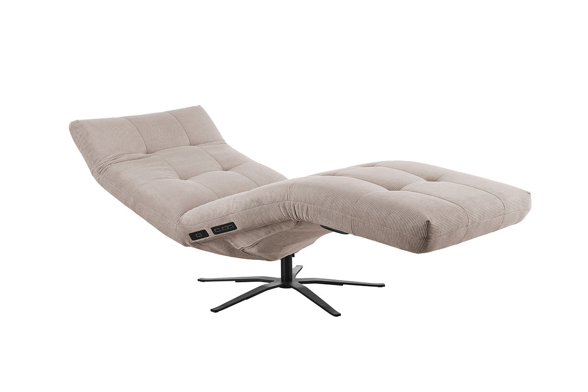 KAWOLA Relaxliege LETICIA motorisch Feincord beige