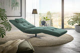 KAWOLA Relaxliege LETICIA motorisch Feincord grün, Mit Kissen, Relaxfunktion, Drehbar (360°), Mit Akku