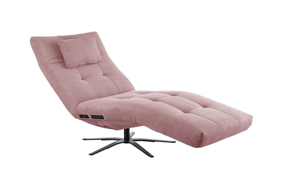 KAWOLA Relaxliege LETICIA motorisch Feincord rosa