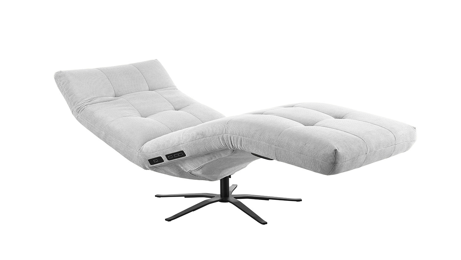 KAWOLA Relaxliege LETICIA motorisch Feincord silber