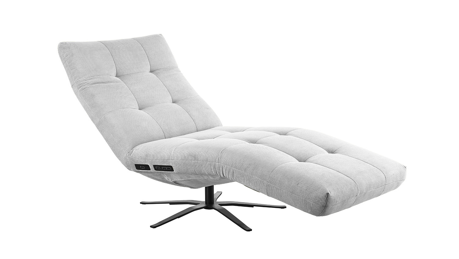KAWOLA Relaxliege LETICIA motorisch Feincord silber