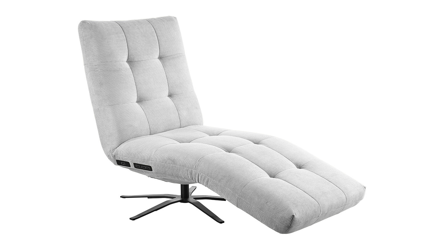 KAWOLA Relaxliege LETICIA motorisch Feincord silber