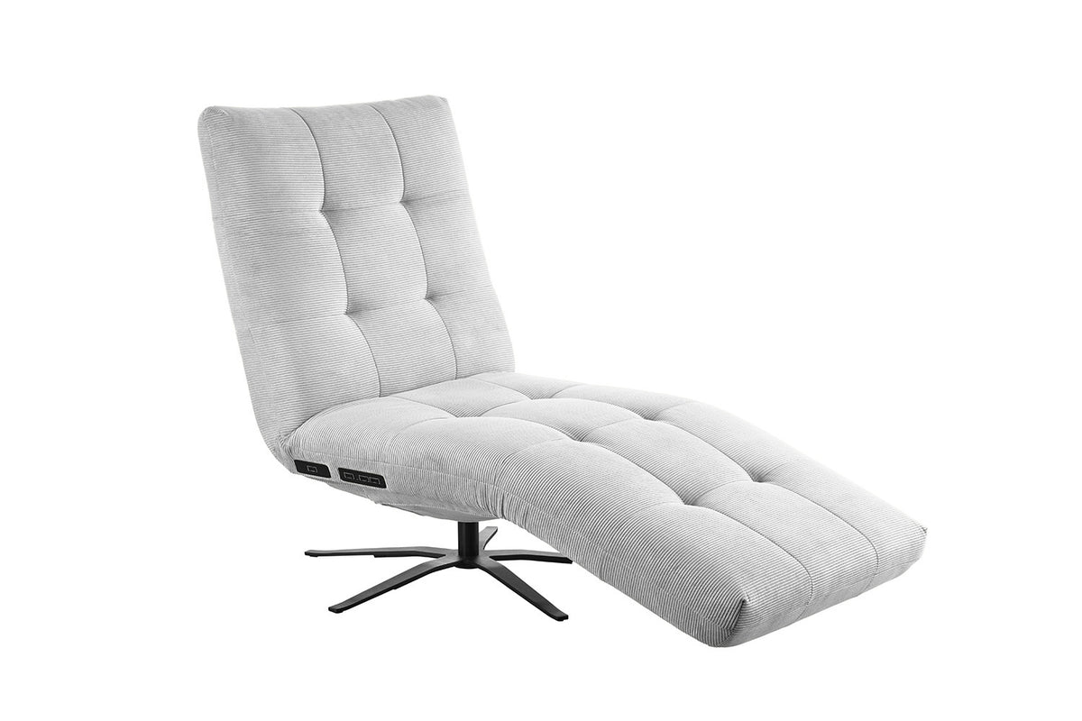 KAWOLA Relaxliege LETICIA motorisch Feincord silber