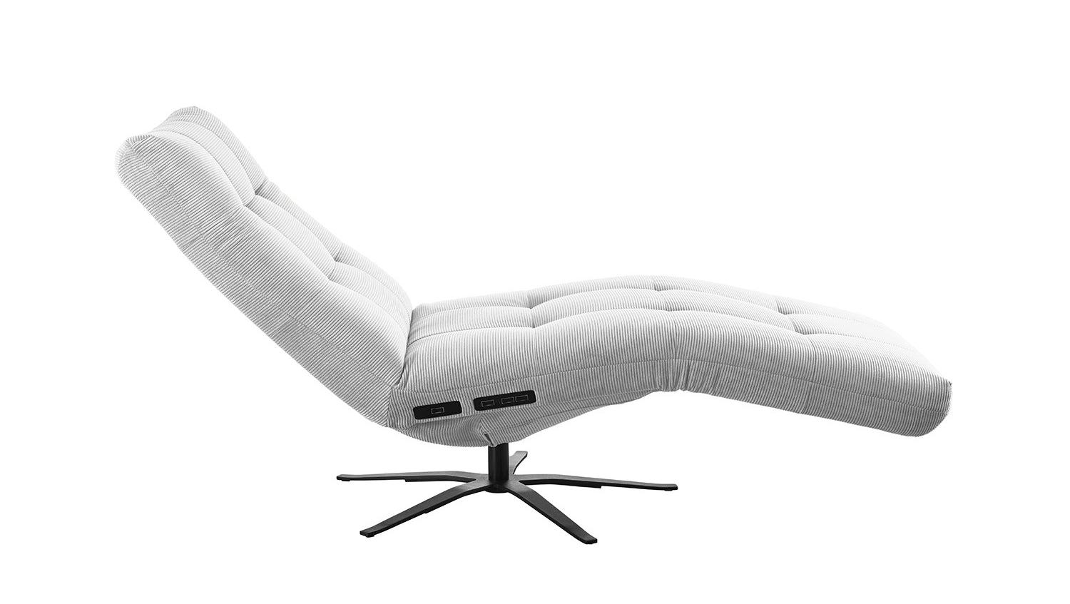 KAWOLA Relaxliege LETICIA motorisch Feincord silber