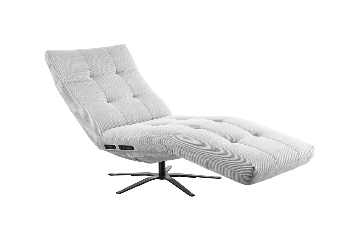 KAWOLA Relaxliege LETICIA motorisch Feincord silber