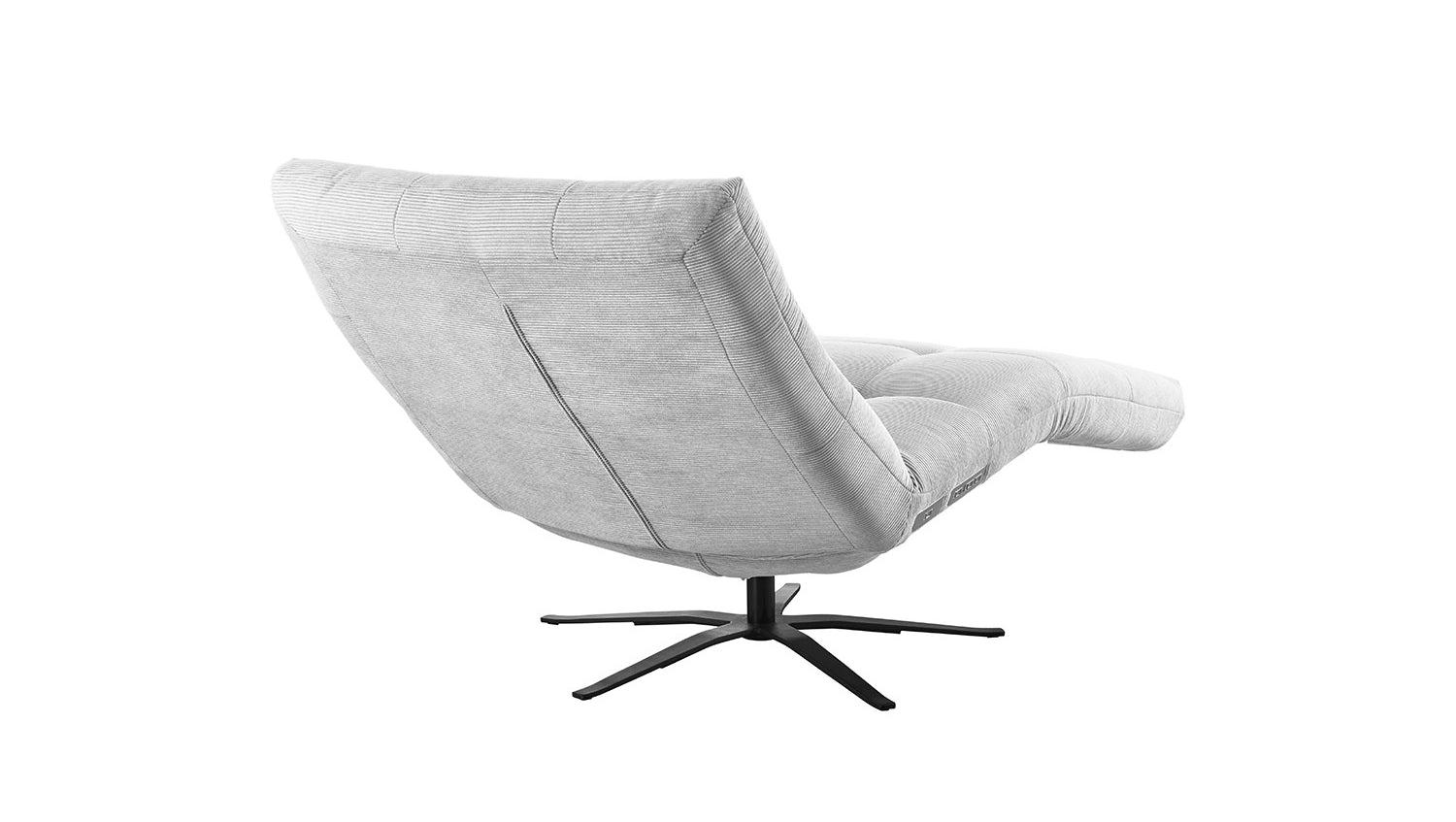 KAWOLA Relaxliege LETICIA motorisch Feincord silber