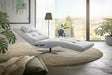 KAWOLA Relaxliege LETICIA motorisch Feincord silber, Mit Kissen, Relaxfunktion, Drehbar (360°), Mit Akku