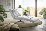 KAWOLA Relaxliege LETICIA motorisch Feincord silber, Mit Kissen, Relaxfunktion, Drehbar (360°), Ohne Akku