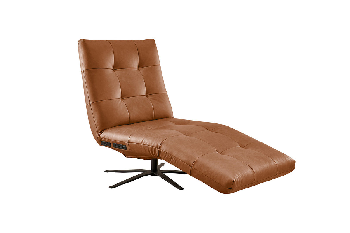 KAWOLA Relaxliege LETICIA motorisch Leder cognac