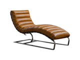 KAWOLA Relaxliege SIRY Polsterliege Leder cognac