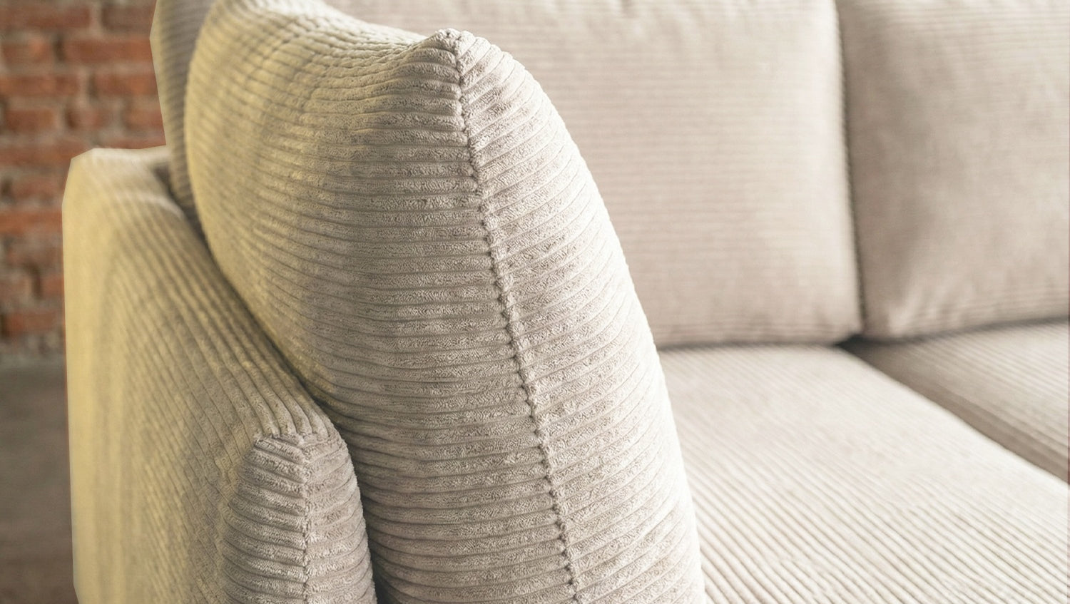KAWOLA Schlafsofa SADIRA Ecksofa Cord cremeweiß