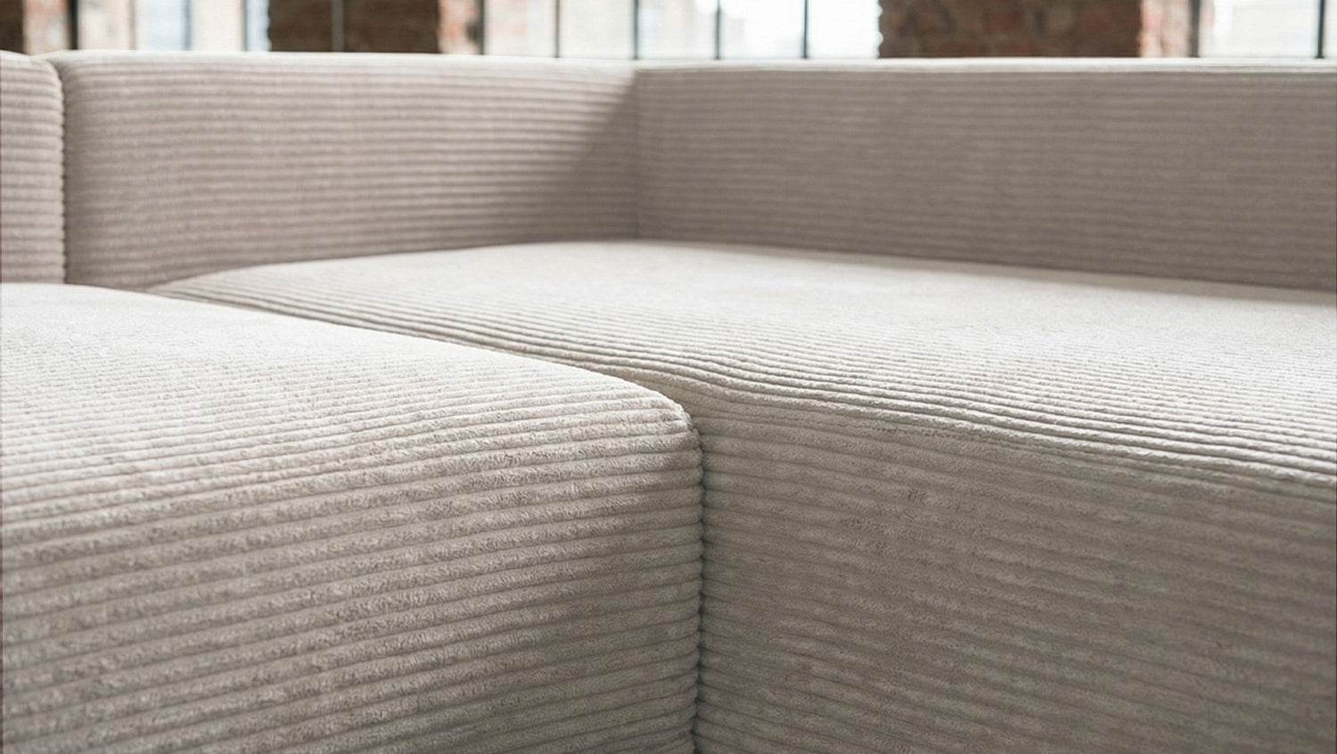 KAWOLA Schlafsofa SADIRA Ecksofa Cord cremeweiß