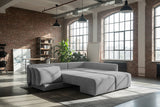 KAWOLA Schlafsofa SADIRA Ecksofa Cord grau