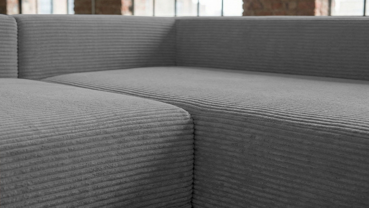 KAWOLA Schlafsofa SADIRA Ecksofa Cord grau